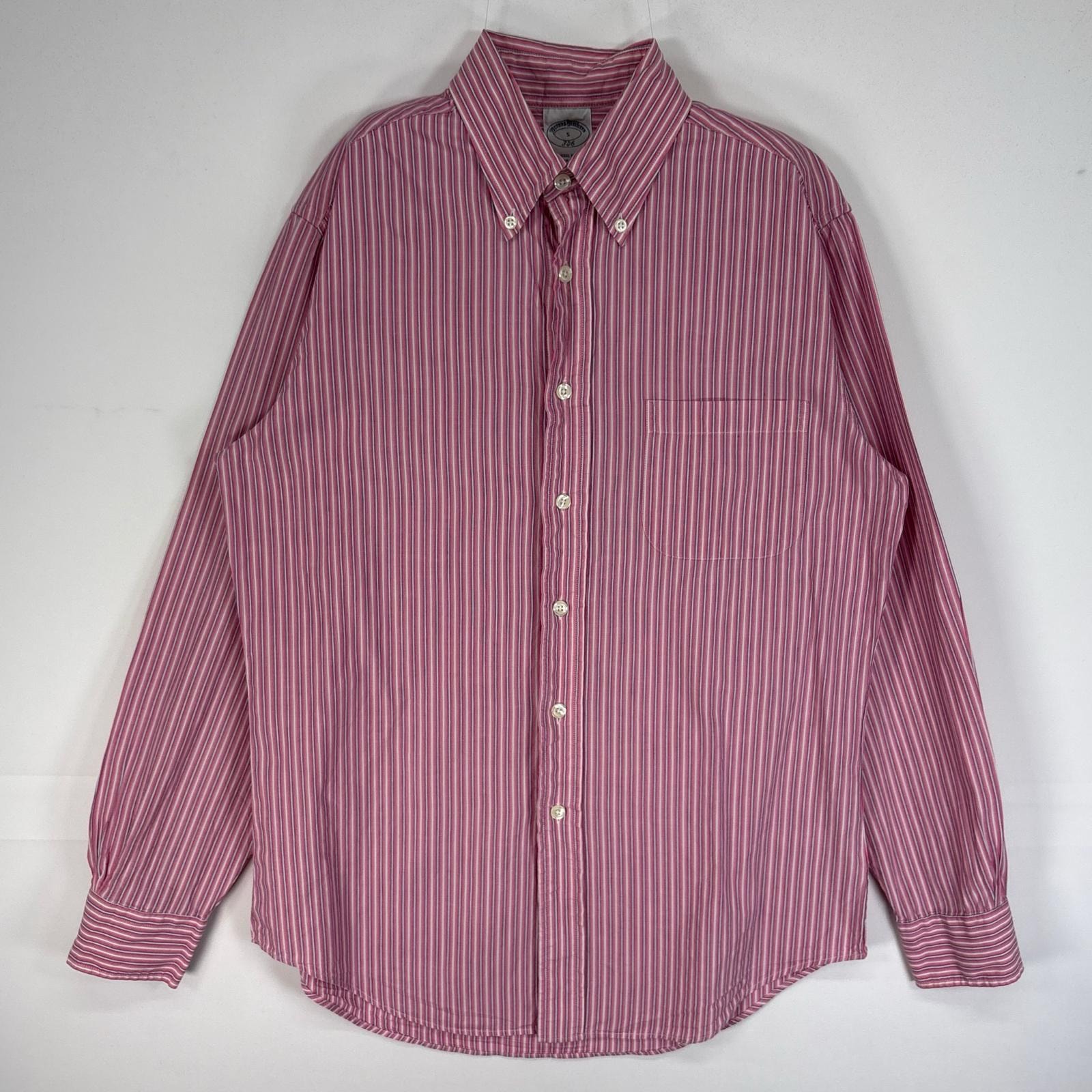 古着 ブルックスブラザーズ Brooks Brothers 長袖シャツ ストライプ 胸ポケ 346 S  ピンク系 マルチカラー メンズ