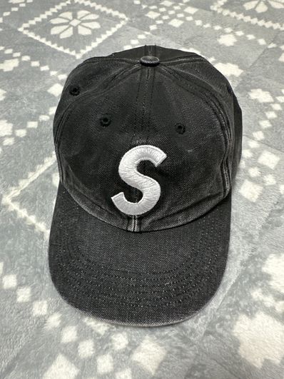 Supreme Pigment Canvas S Logo 6-Panel "Black"