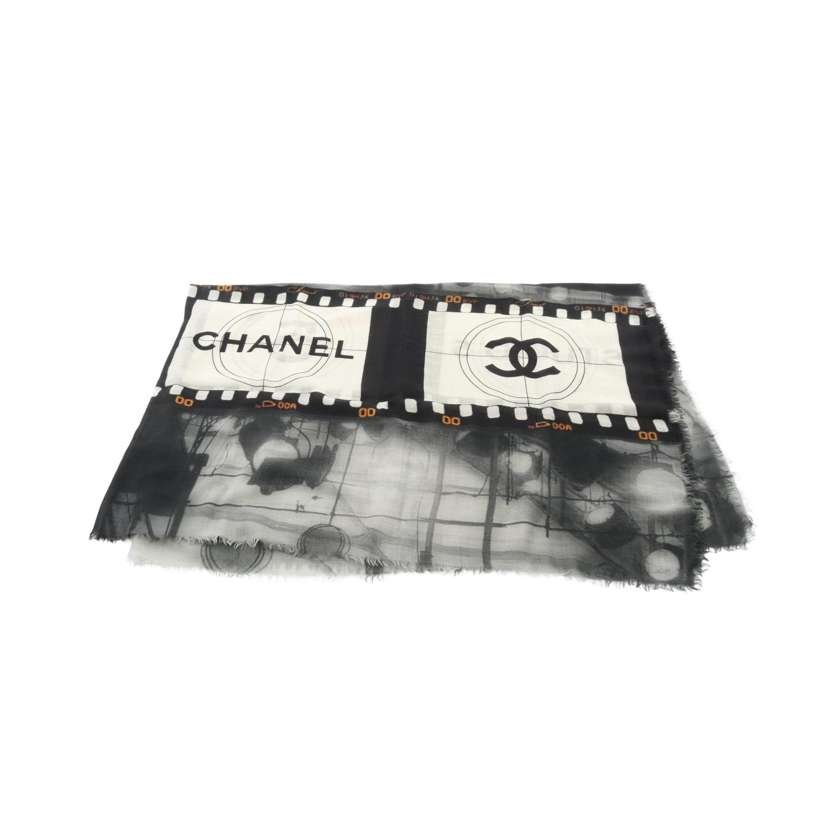 シャネル CHANEL ココマーク スカーフ 衣料品 カシミヤ レディース ブラック系 / マルチカラー 【中古】