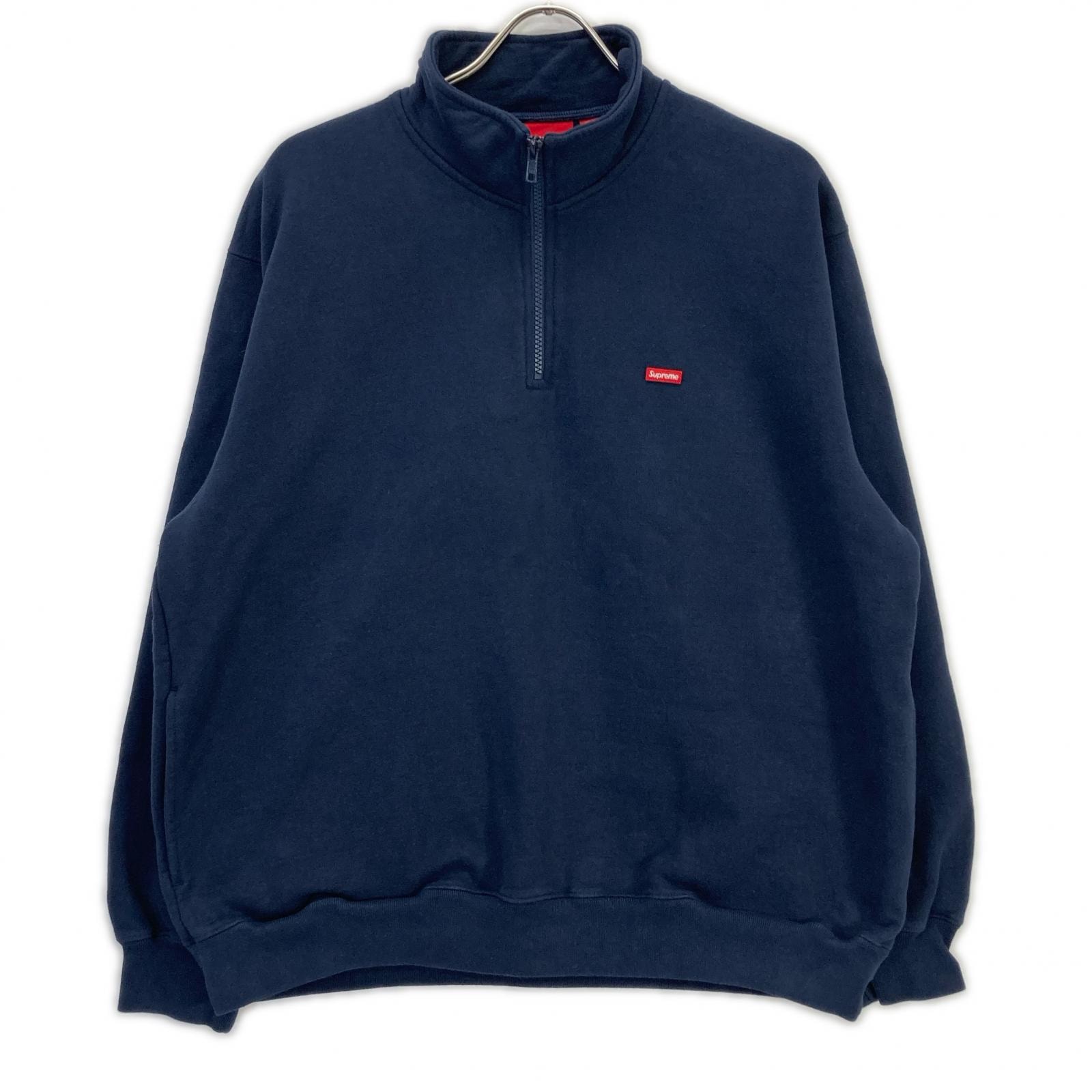 シュプリーム 25SS ネイビー Small Box HalfZip Pullover M