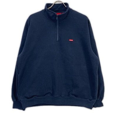 シュプリーム 25SS ネイビー Small Box HalfZip Pullover M