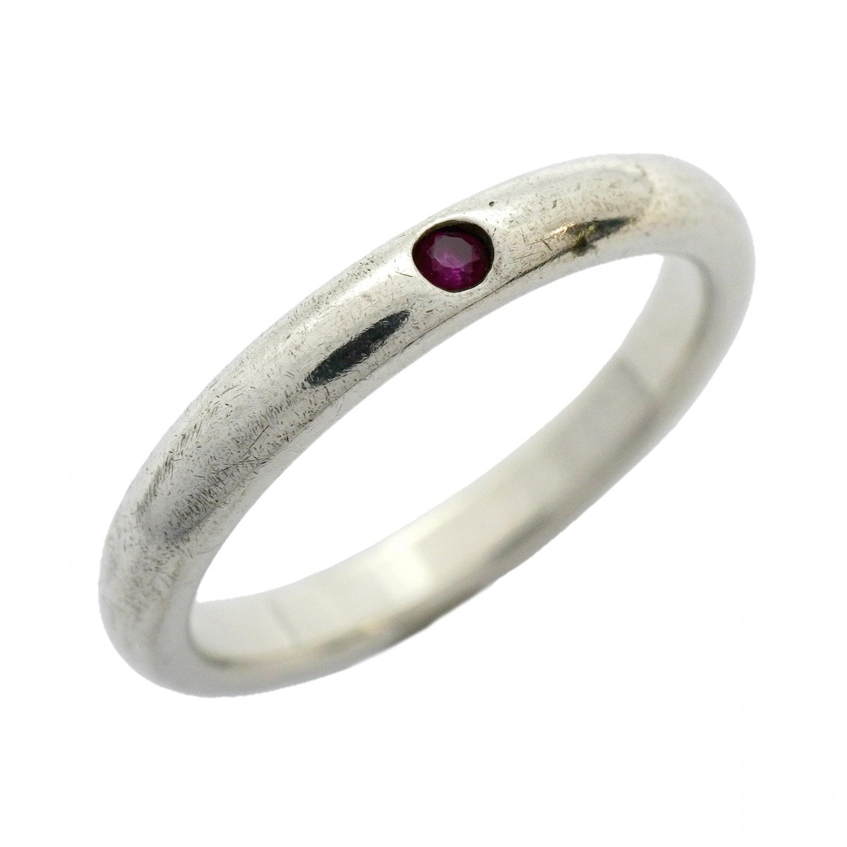 【6jdb0106-k】ティファニー リング スタッキングバンド シルバー925 ルビー レッド 10.5号【中古】レディース