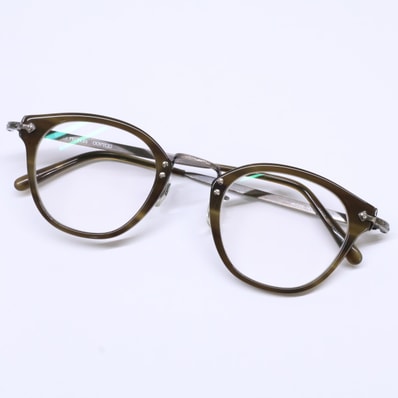 オリバーピープルズ 【美品】507C OT 度入りレンズ ボスリントンシェイプ メガネフレーム 45□24-142