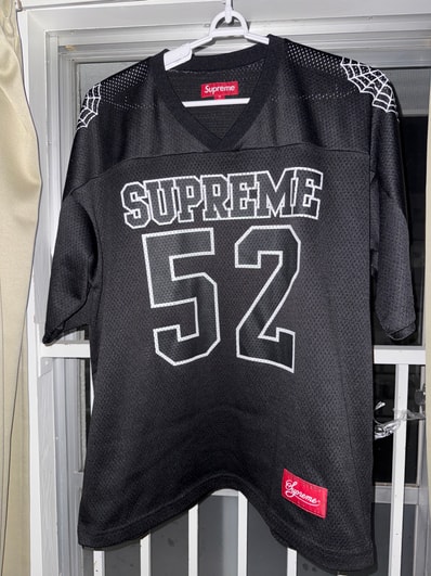 Supreme Spiderweb Football Jersey "Black"