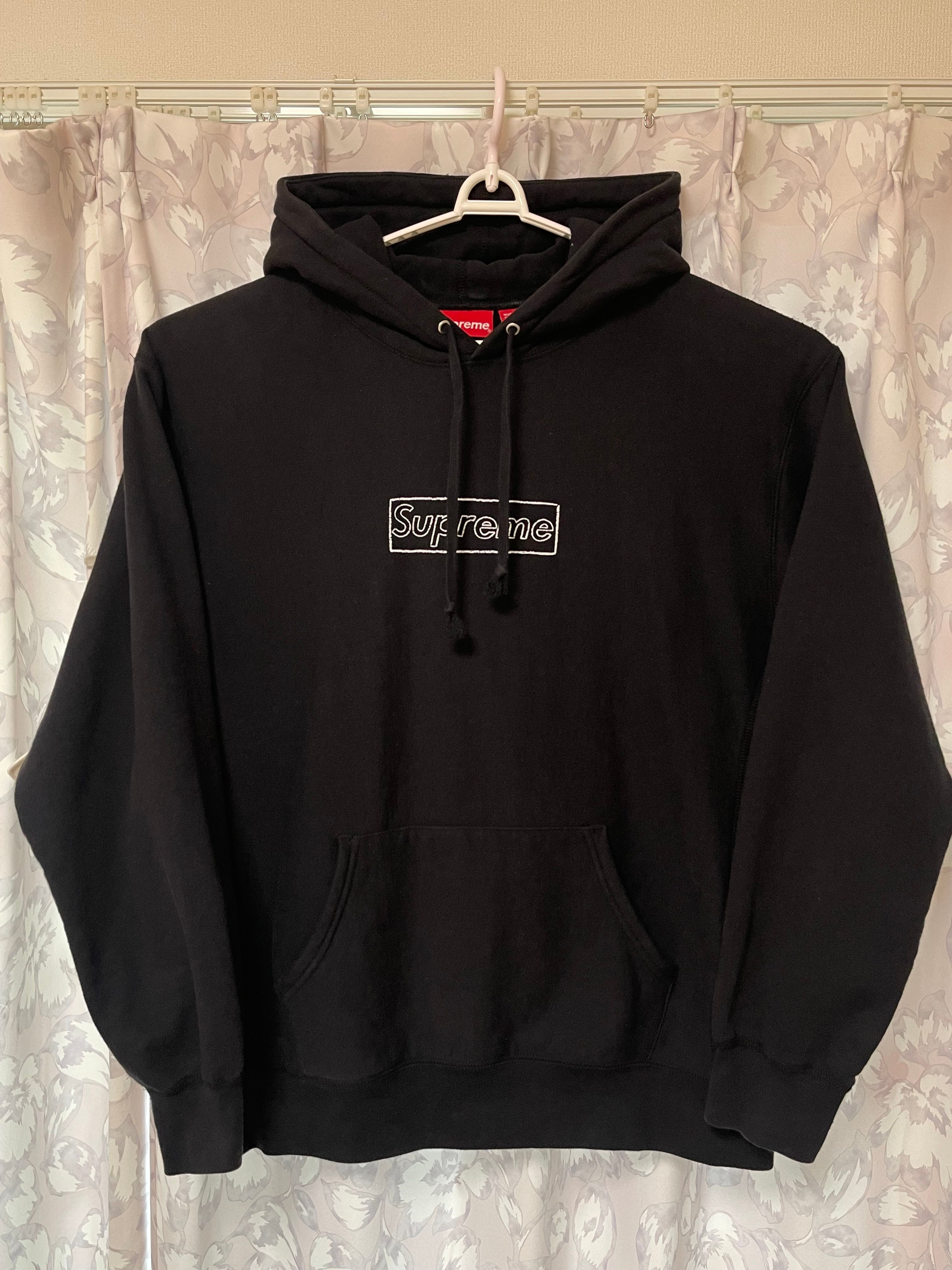 Supreme KAWS Chalk Logo Hooded Sweatshirt "Black"(2021)