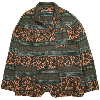 Engineered Garments エンジニアードガーメンツ アメリカ製 Loiter Jacket - Ethnic Floral Jacquard ロイタージャケット エスニックフローラルジャガード S Black/Rust アウター g25172
