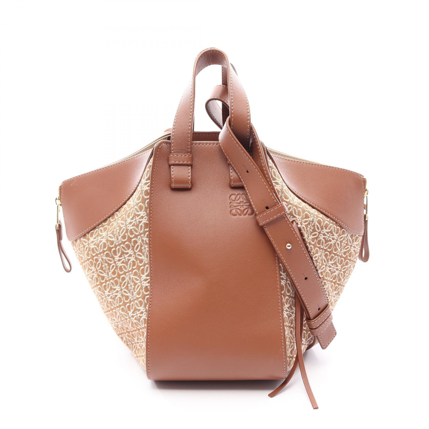 ロエベ LOEWE HAMMOCK SMALL ハンモック スモール 2WAY ハンドバッグ バッグ レザー レディース ブラウン系 / ホワイト系 【中古】