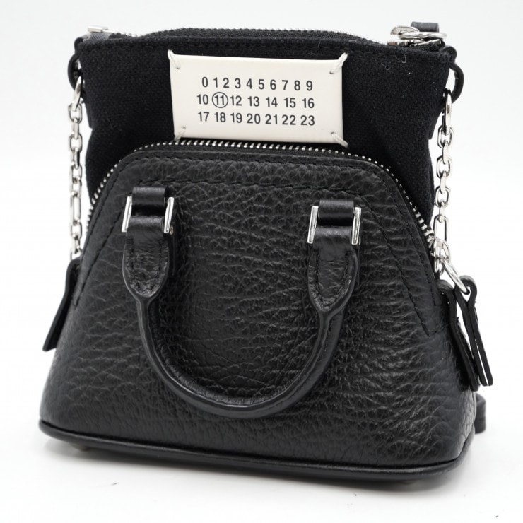 Maison Margiela(メゾン マルジェラ)5AC Classique Baby ベビー 2WAY ハンドバッグ ショルダーバッグ ブラック レザー チェーン レディース S56WG0082【中古】