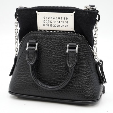 Maison Margiela(メゾン マルジェラ)5AC Classique Baby ベビー 2WAY ハンドバッグ ショルダーバッグ ブラック レザー チェーン レディース S56WG0082【中古】