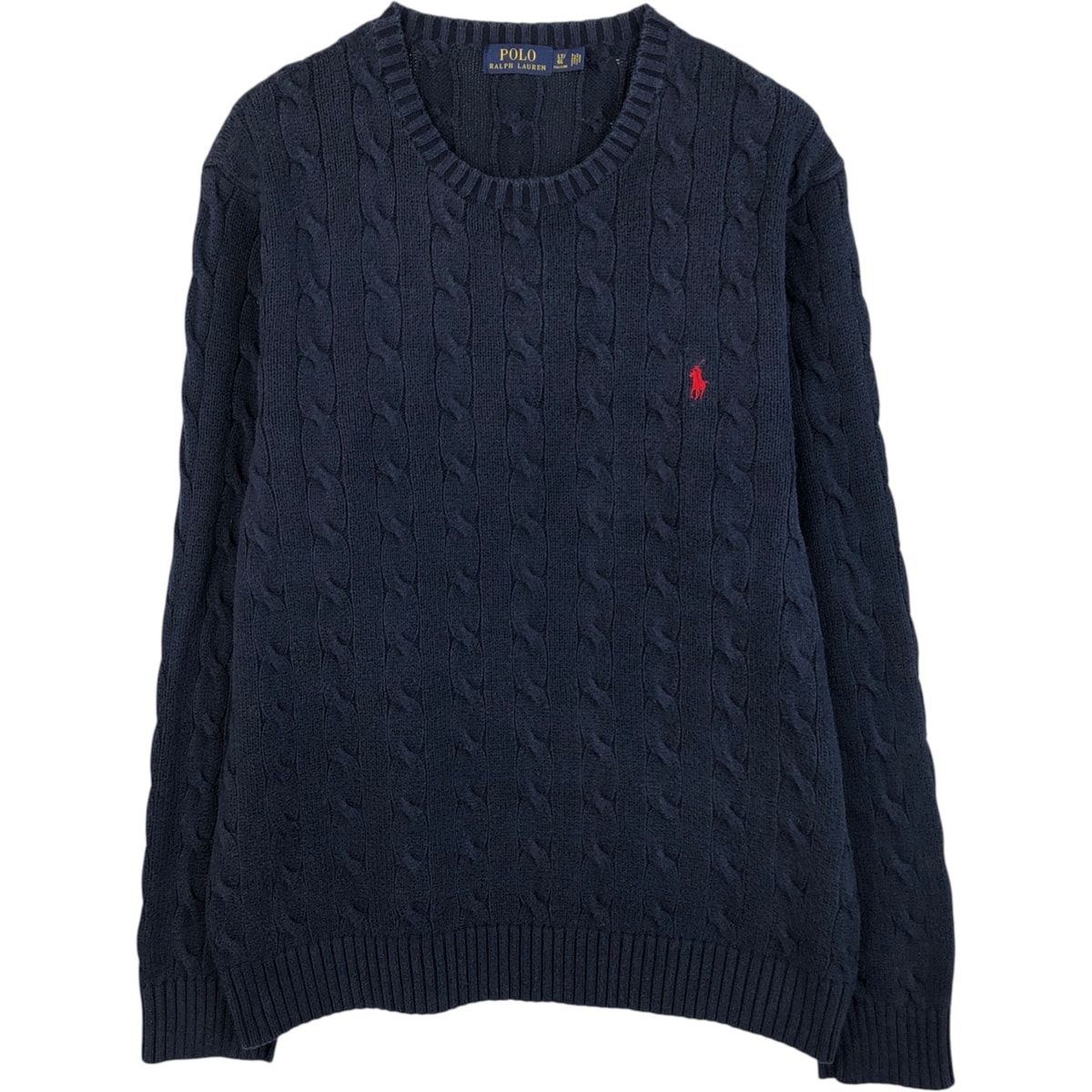 古着 ラルフローレン Ralph Lauren POLO RALPH LAUREN ケーブル編み コットンニットセーター メンズXL相当/eaa619103