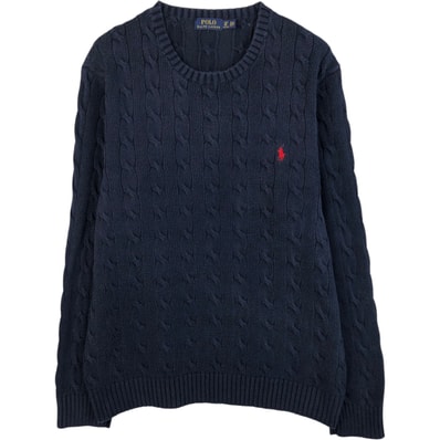 古着 ラルフローレン Ralph Lauren POLO RALPH LAUREN ケーブル編み コットンニットセーター メンズXL相当/eaa619103