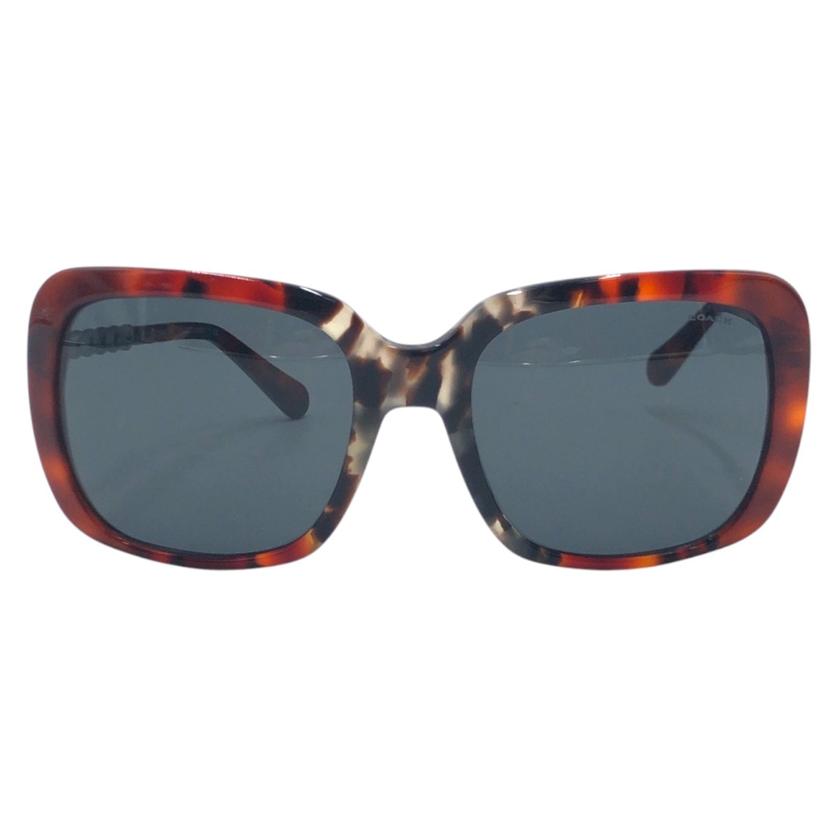 美品 COACH コーチ amber grey multi tort ブラウン プラスチック サングラス ボストン 600340 【中古】