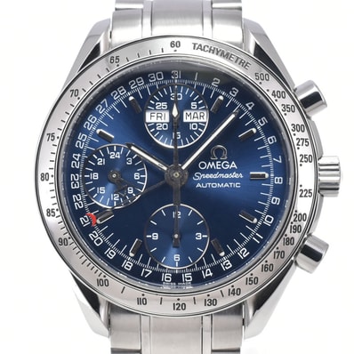オメガ OMEGA 3523.80 スピードマスター トリプルカレンダー ブルー 自動巻き メンズ 良品 腕時計 O#148766