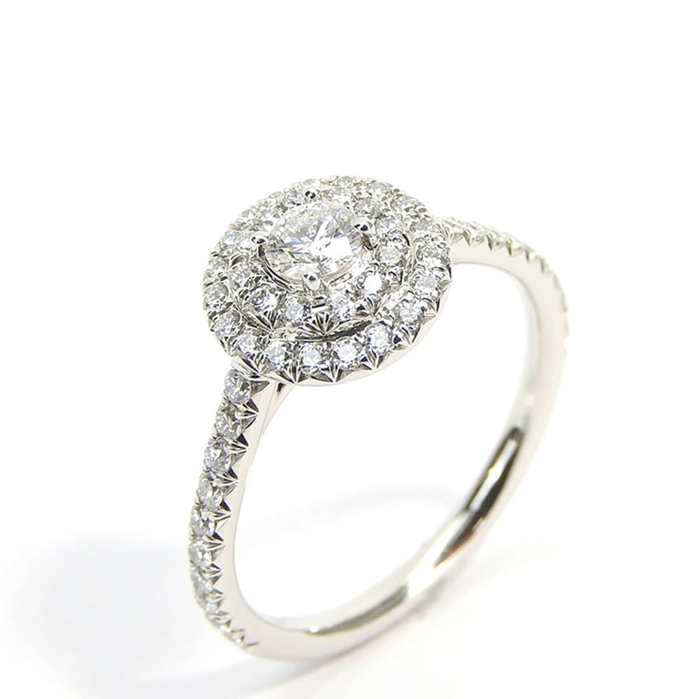 【中古】 ティファニー リング・指輪 ソレスト Pt950 ダイヤモンド 約4.2g プラチナ プラチナ 取り巻き ジュエリー レディース 女性 TIFFANY&Co.