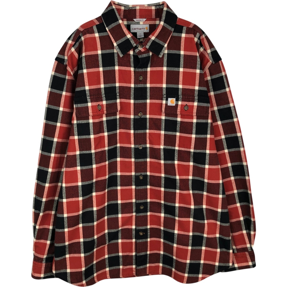 古着 カーハート Carhartt ORIGINAL FIT 長袖 フランネルチェックシャツ メンズXL相当/eaa477883