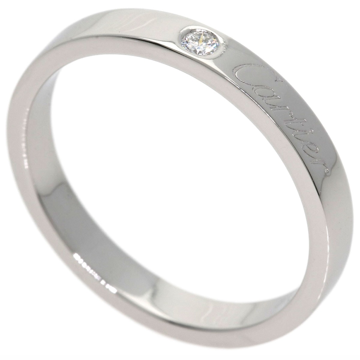 CARTIER カルティエ C ドゥ カルティエ 1P ダイヤモンド #57 リング・指輪 PT950 レディース [中古]