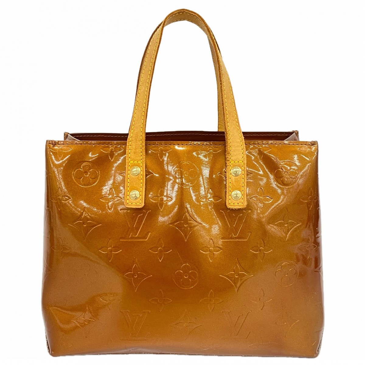 【6dc3494】ルイヴィトン ハンドバッグ ヴェルニ リードPM M91146 ブロンズ【中古】レディース