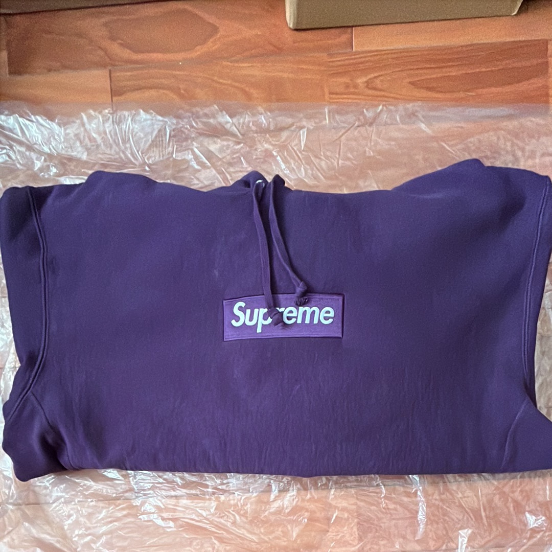 シュプリーム ボックス ロゴ フーディー スウェットシャツ "パープル" (23FW)