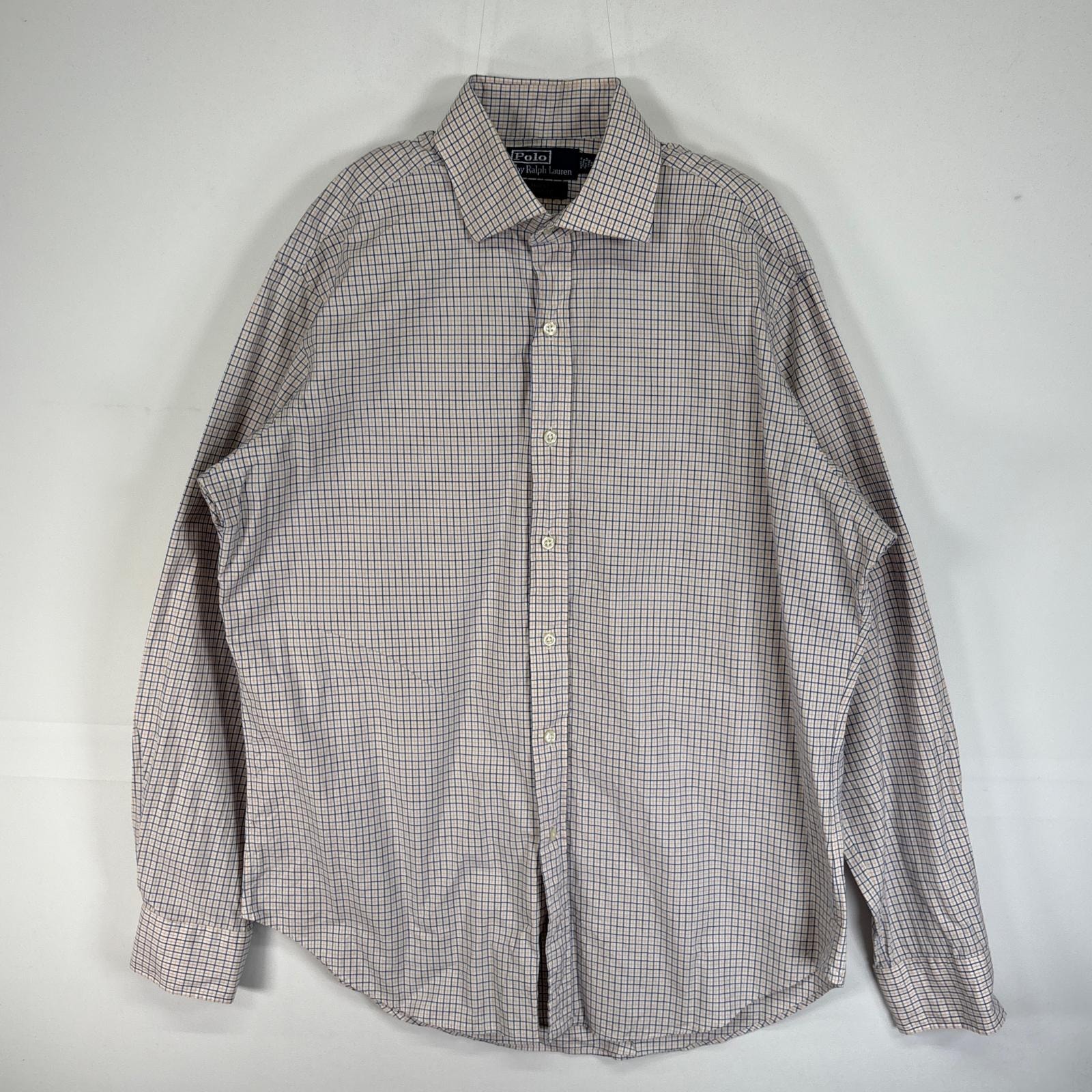 古着 ポロバイラルフローレン Polo by Ralph Lauren 長袖シャツ ポニー無し チェック REGENT L  オレンジ系 マルチカラー メンズ