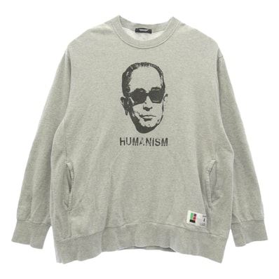 UNDERCOVER アンダーカバー スウェット 23SS UC1C4805-5 SWEAT FACE HUMANISM ヒューマニズム フェイスプリント クルーネック スウェット トレーナー グレー系 4【中古】
