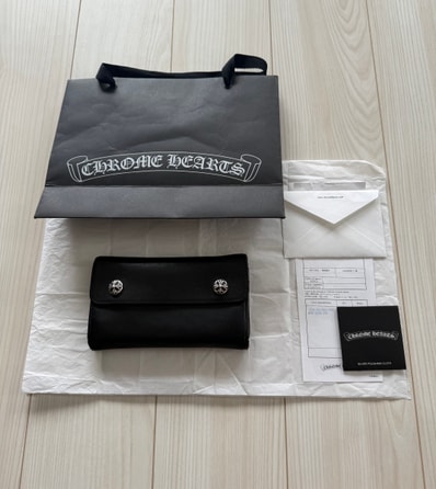 付属品完備/値下げ交渉可能 / 正規品!CHROME HEARTS クロムハーツ ウェーブ WAVE ウォレット 財布