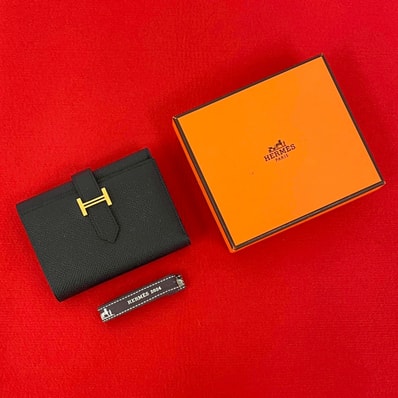 HERMES エルメス ベアン コンビネ ヴォーエプソン 三つ折り財布 ブラック
45456