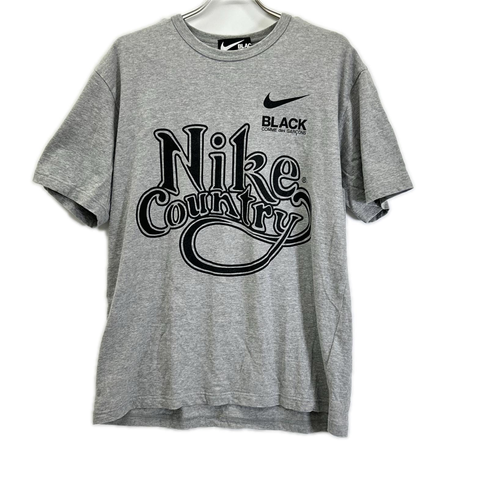 ブラックコムデギャルソン ×NIKE 1E-T103 グレー コットン Country TEE プリントTシャツ XXL