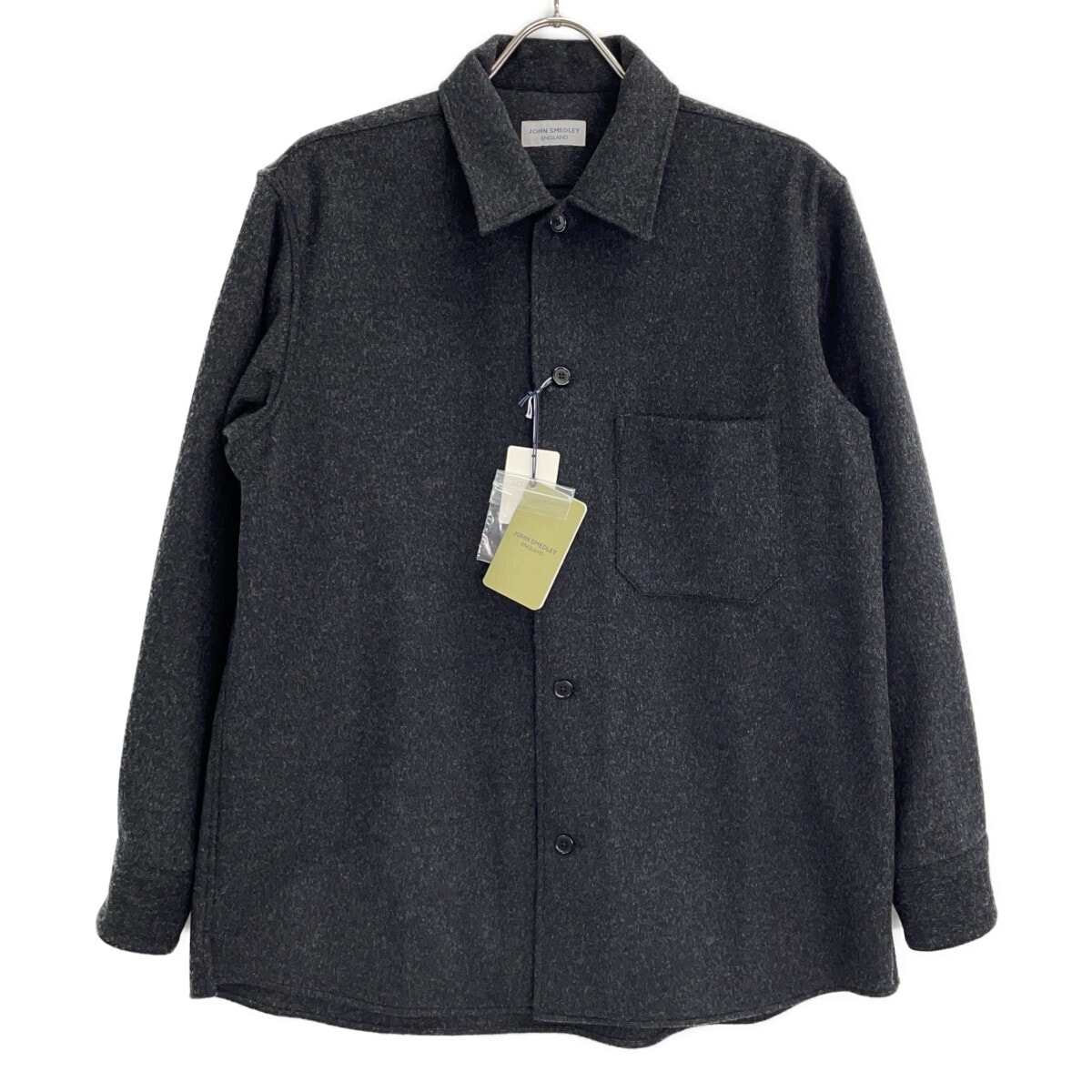 ジョンスメドレー L0348FJM226 チャコール ウールカシミヤ シャツジャケット 1/S