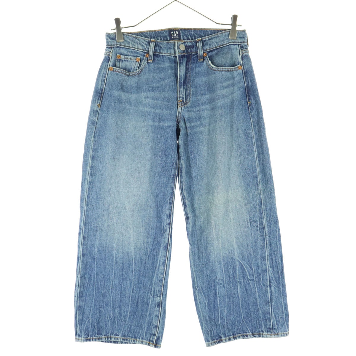 GAP ギャップ アンクル ワイドデニムパンツ w25 ブルー