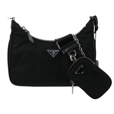 PRADA プラダ Re-Edition 2005 ショルダーバッグ 1BH204 ナイロン ブラック レディース【中古】