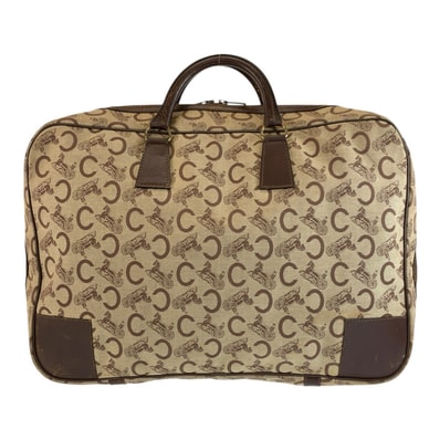 CELINE セリーヌ ヴィンテージ Cマカダム ブラウン ゴールド金具 キャンバス ボストンバッグ ハンドバッグ 1-0294207 【中古】