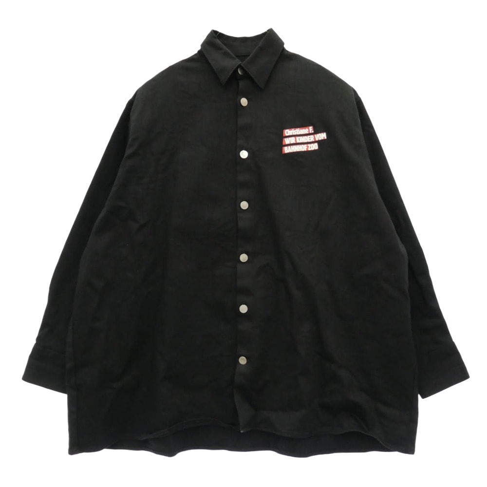 RAF SIMONS ラフシモンズ 18AW Christiane F クリスチーネ オーバーサイズ デニム シャツ ジャケット ブラック系 ONE SIZE【中古】
