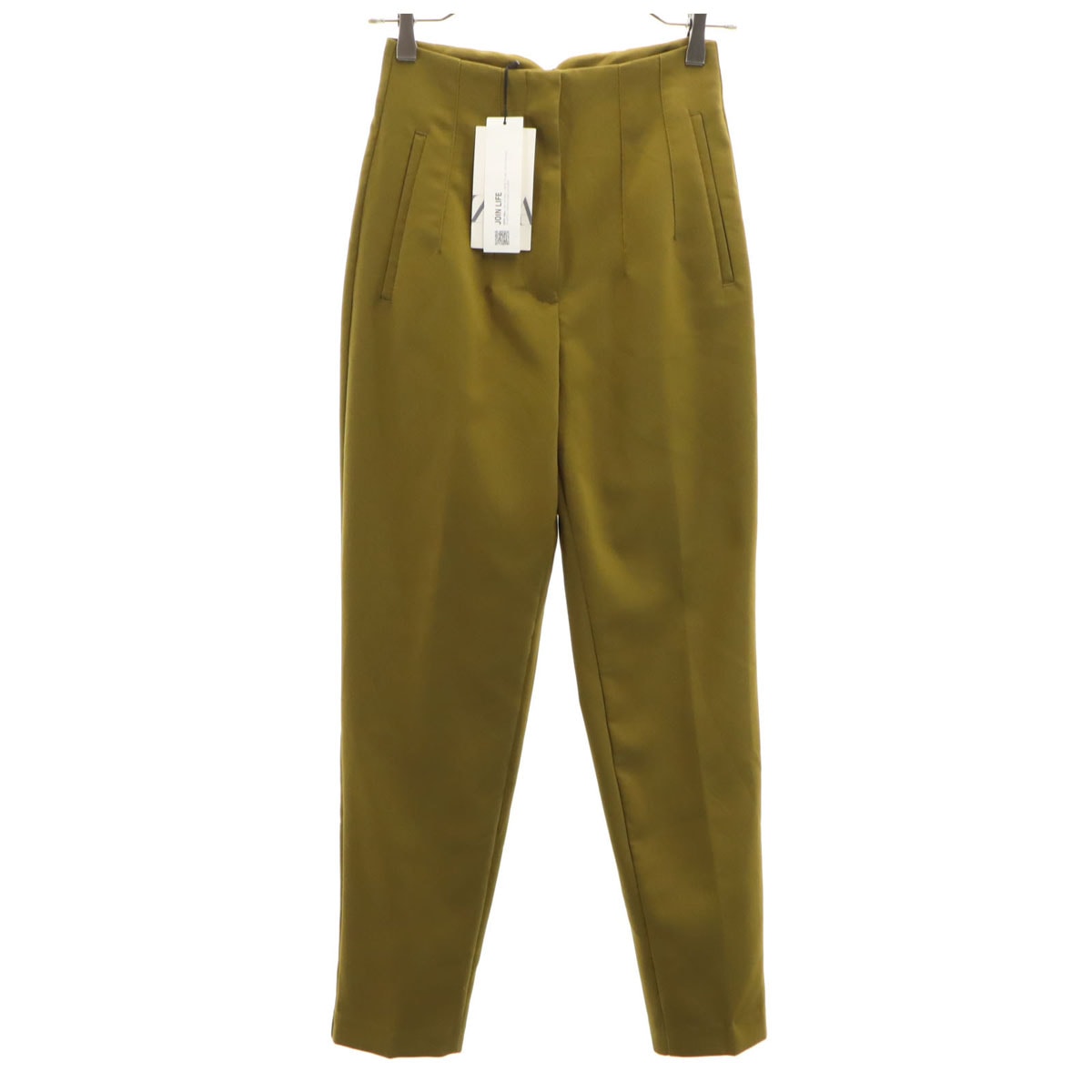 未使用 ZARA ザラ ハイウエスト テーパードパンツ XS オリーブ タグ付き