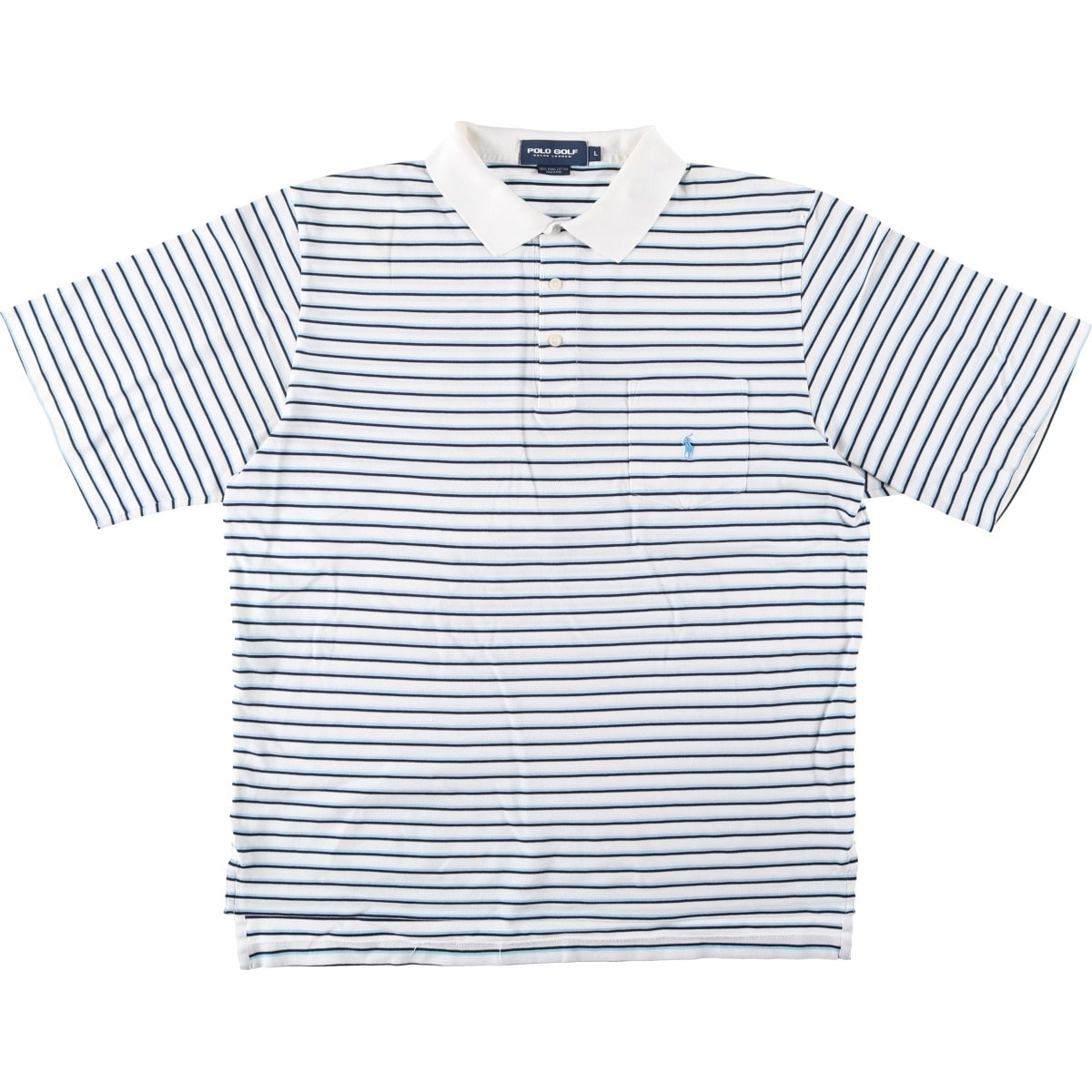 古着 ラルフローレン Ralph Lauren POLO GOLF ポロゴルフ マルチボーダー 半袖 ボーダー ポロシャツ メンズL相当/eaa620792
