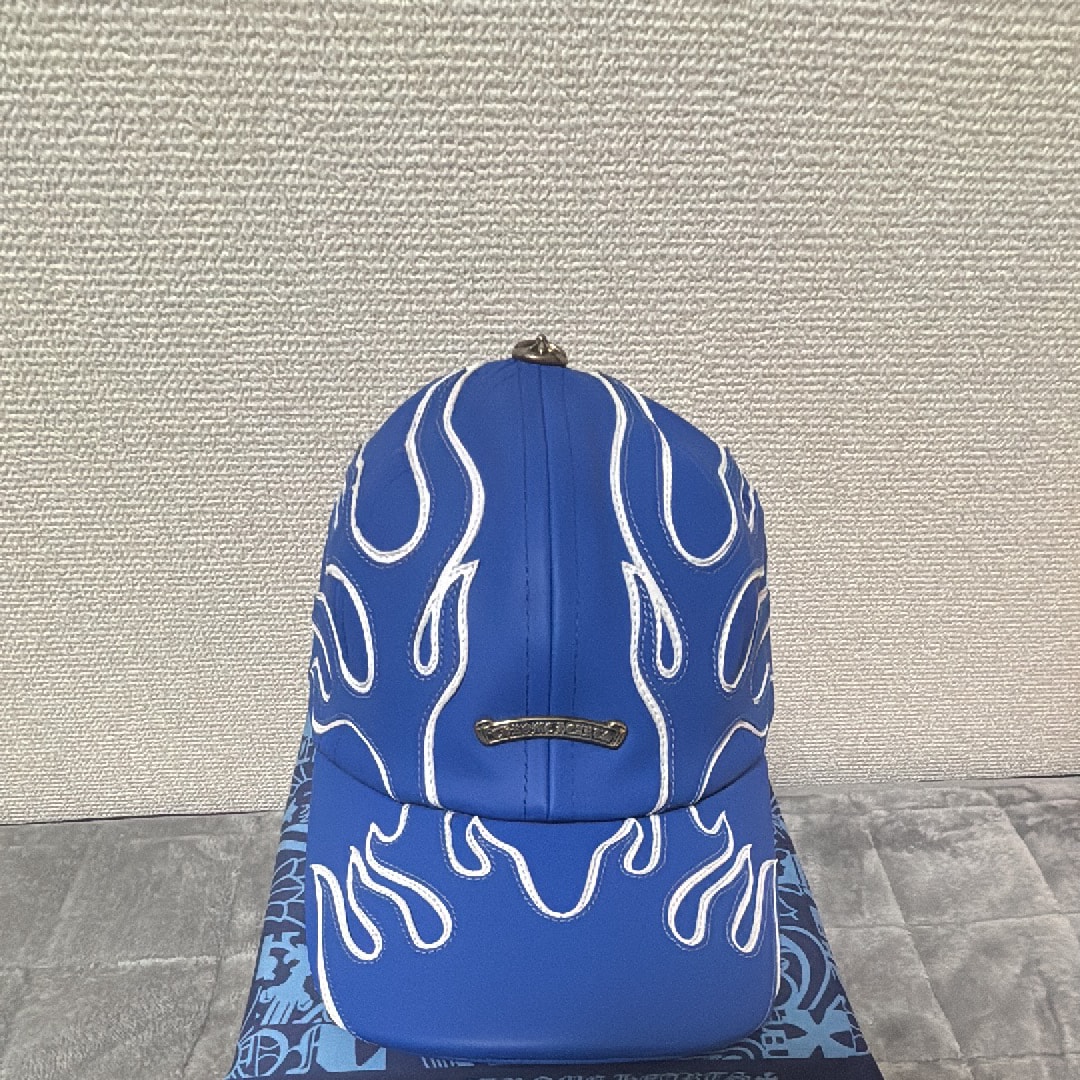 Chrome Hearts Leather Flame 6 Panel Gunslinger Hat "Blue"