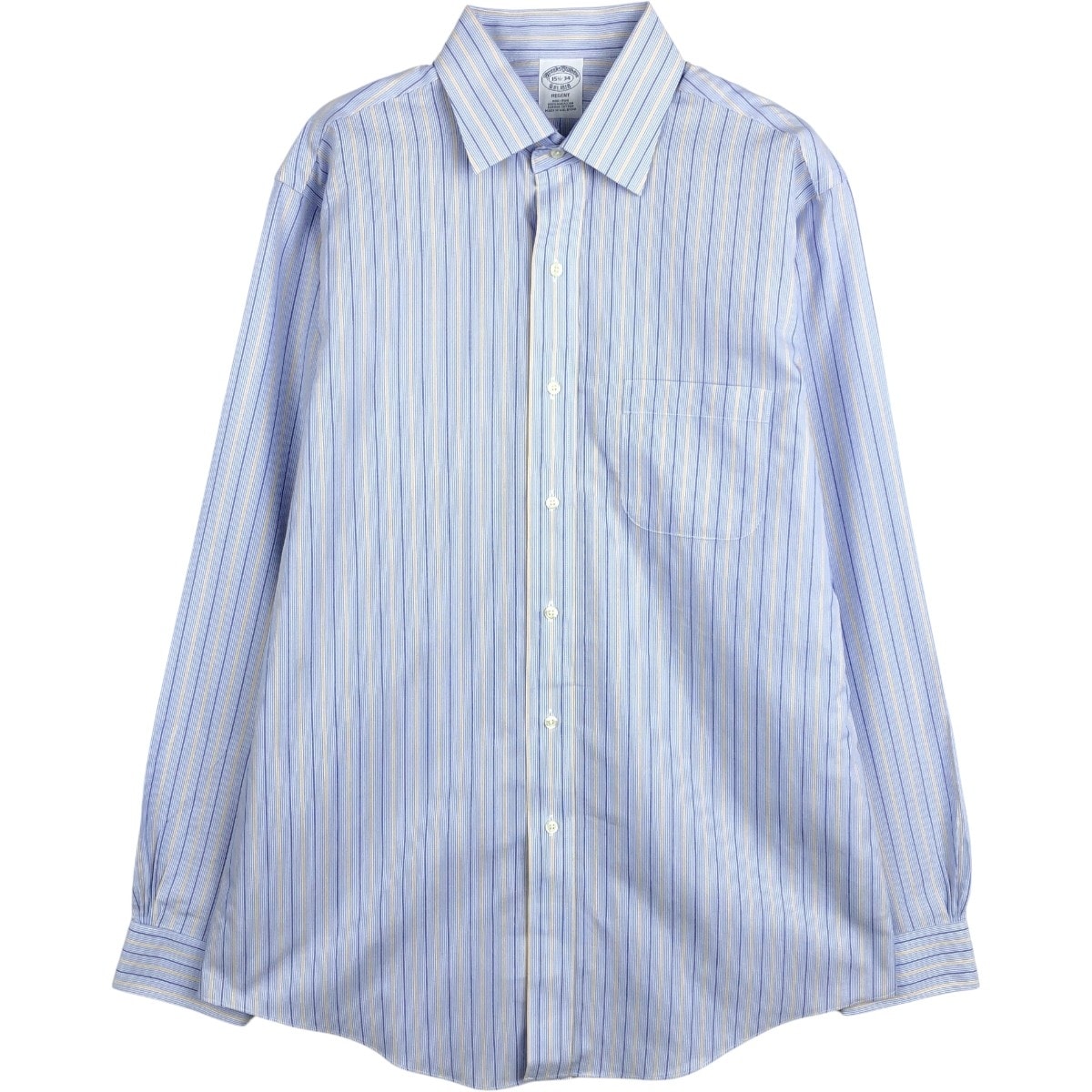 古着 ブルックスブラザーズ Brooks Brothers Est.1818 REGENT マルチストライプ 長袖 ストライプシャツ メンズM相当/eaa662851