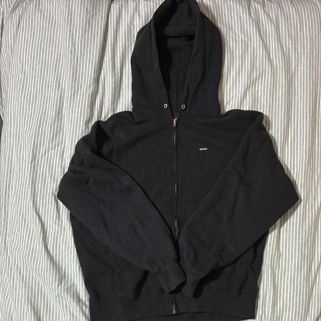 Supreme Small Box Zip Up Hooded Sweatshirt "Black"
