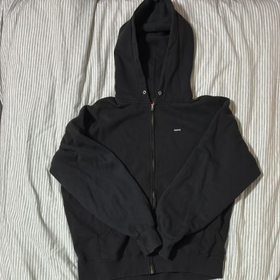 Supreme Small Box Zip Up Hooded Sweatshirt "Black"