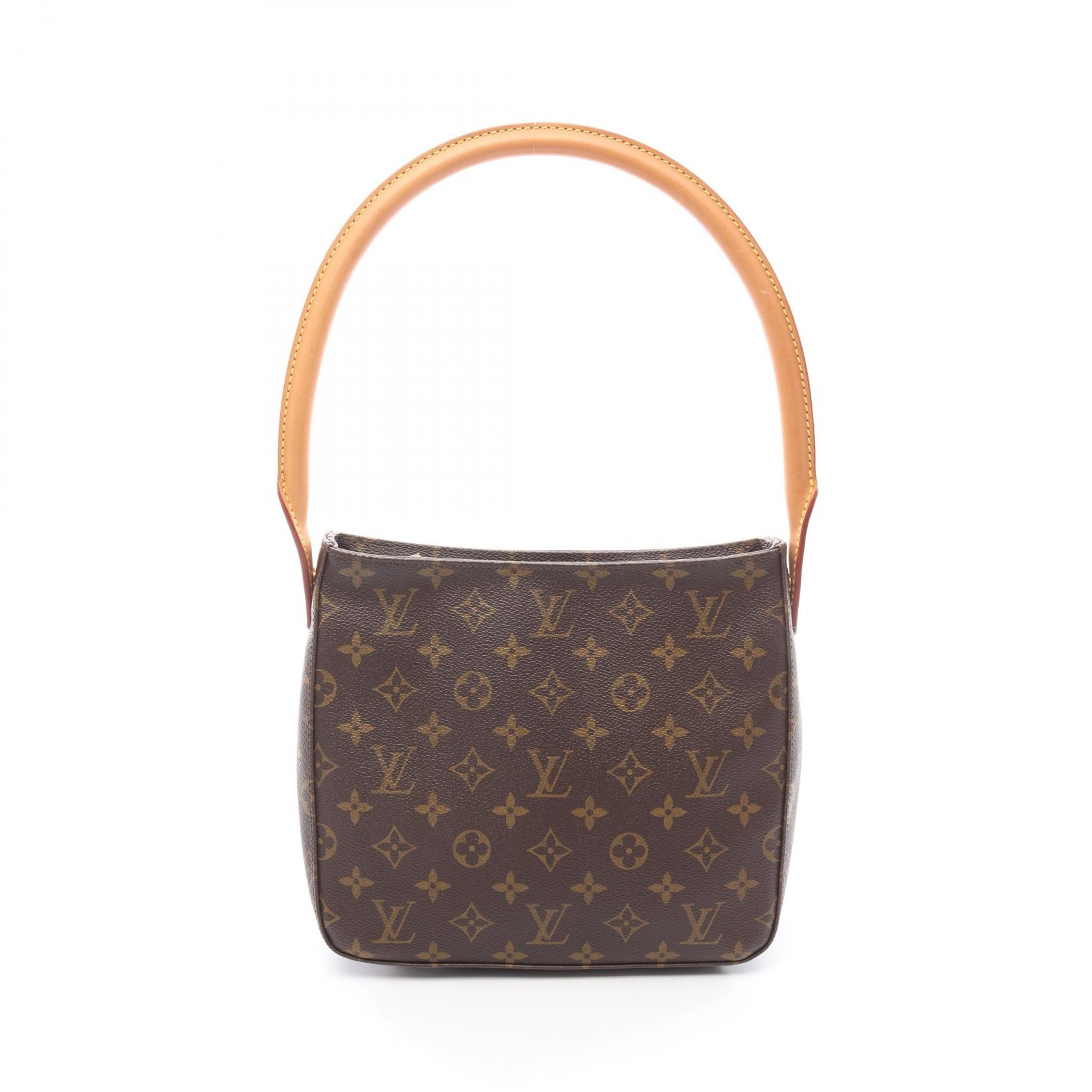 ルイ・ヴィトン LOUIS VUITTON ルーピングMM ショルダーバッグ バッグ PVCコーティングキャンバス レザー モノグラム レディース ブラウン系 M51146 【中古】