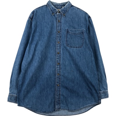 古着 90~00年代 エルエルビーン L.L.Bean 長袖 ボタンダウンデニムシャツ メンズL相当 ヴィンテージ/eaa615223