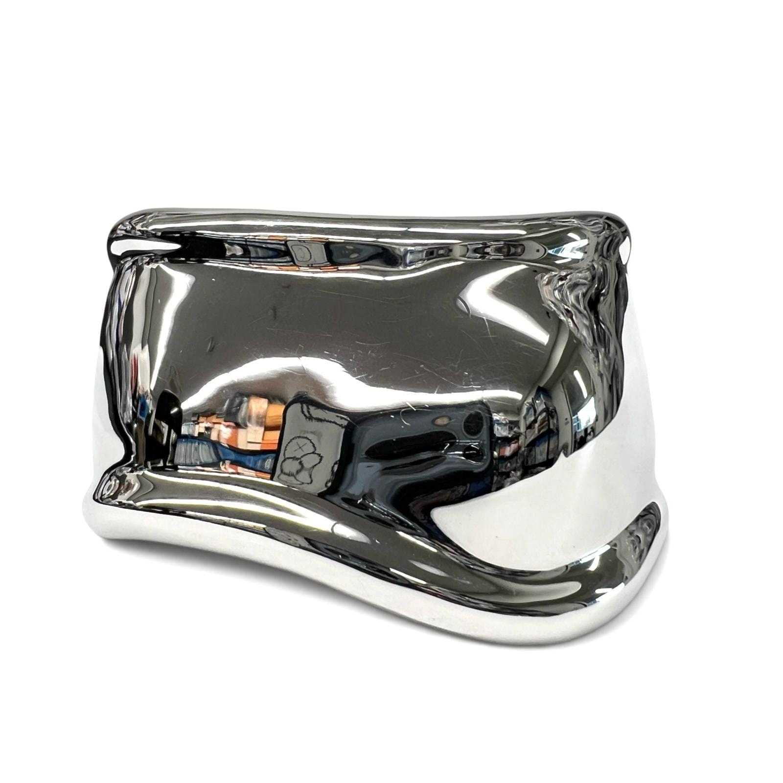 TIFFANY 極美品 ティファニー スモール ボーンカフ 左手用 バングル シルバー SV925 約15.5cm ブレスレット レディース Aランク 中古 鑑定済 ティファニーブレスレット