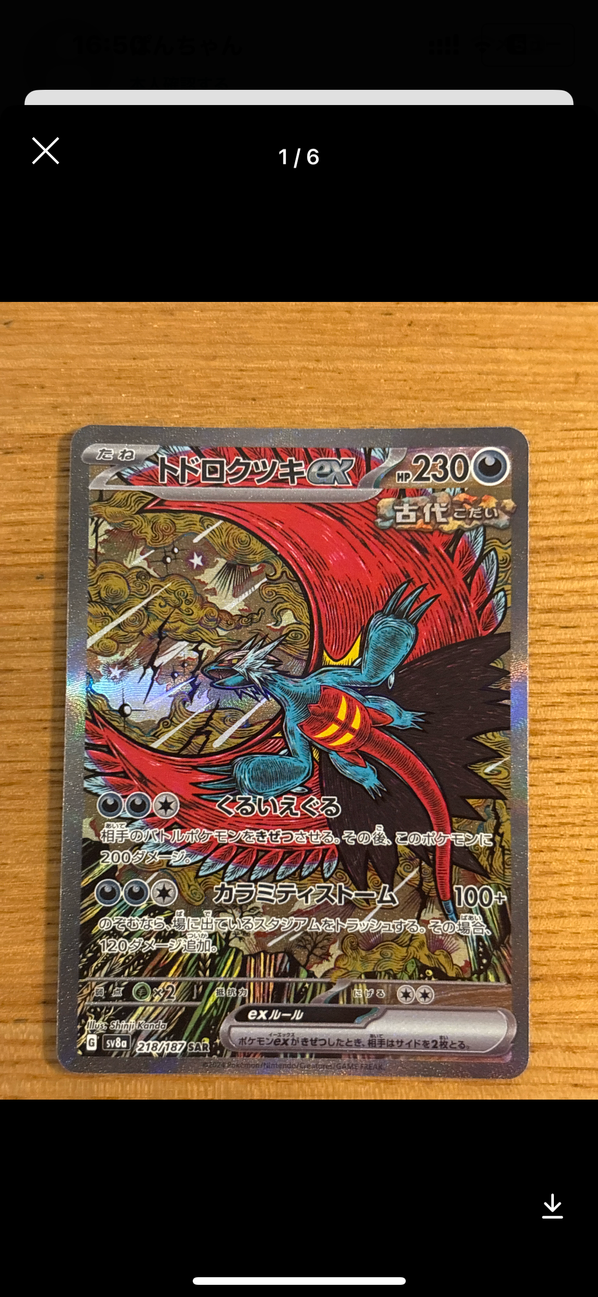 トドロクツキex SAR [SV8a 218/187](ハイクラスパック「テラスタルフェスex」)
