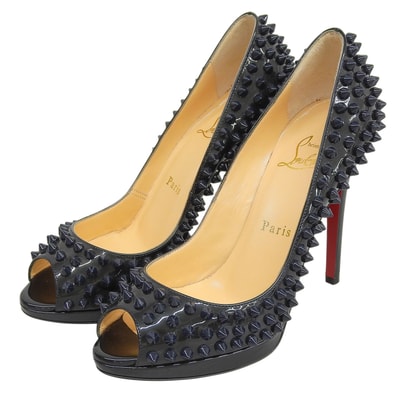 極美品 クリスチャンルブタン パンプス グリーン レディース 36.5