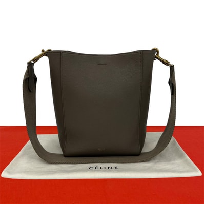 CELINE セリーヌ サングルバケット スモール レザー ショルダーバッグ グレー
74474