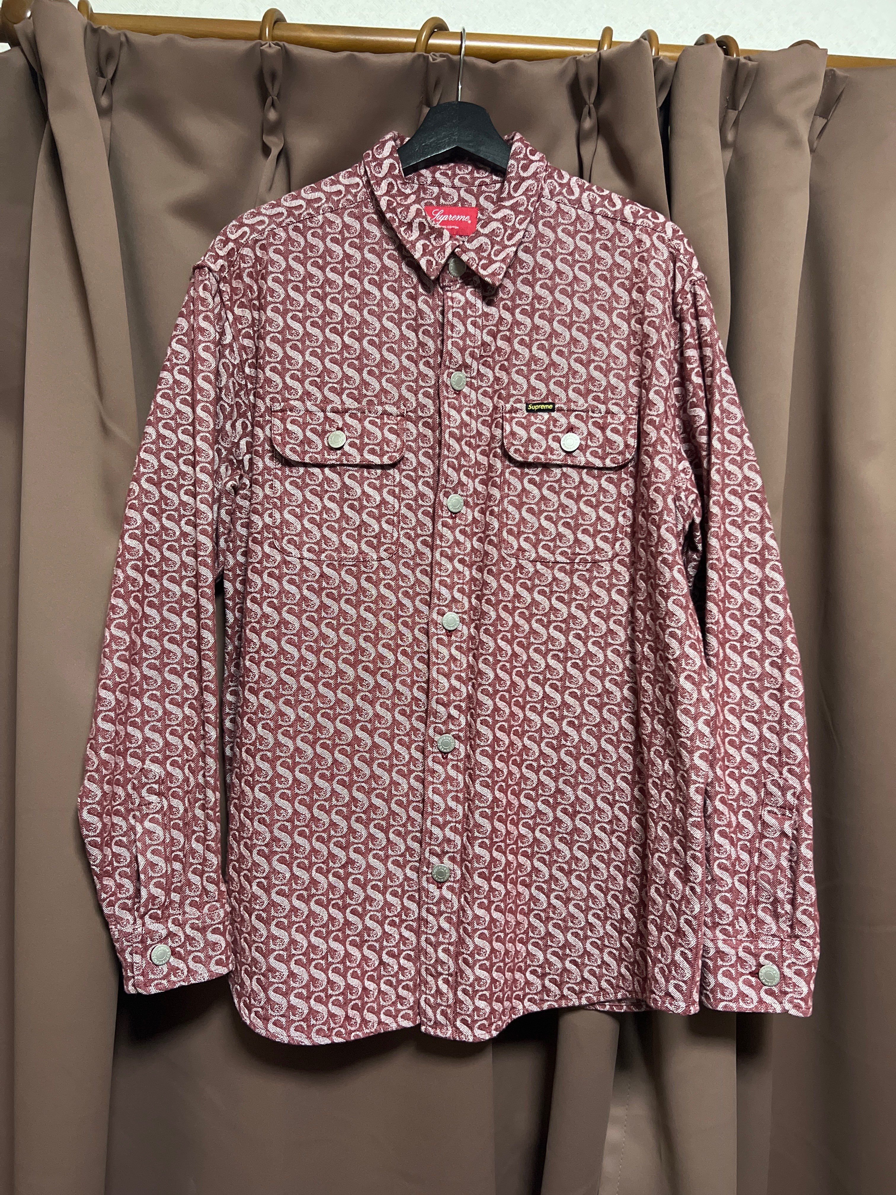 Supreme Monogram Denim Shirt "Red"