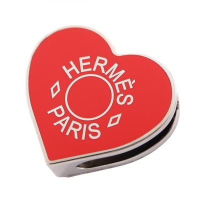 エルメス HERMES クールハート スカーフリング アクセサリー メタル レディース レッド系 / シルバー系 【中古】
