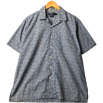 古着 ラルフローレン Ralph Lauren POLO by Ralph Lauren ADAMS 花柄 半袖 オープンカラー コットンシャツ ボックスシャツ メンズL相当/evb029720