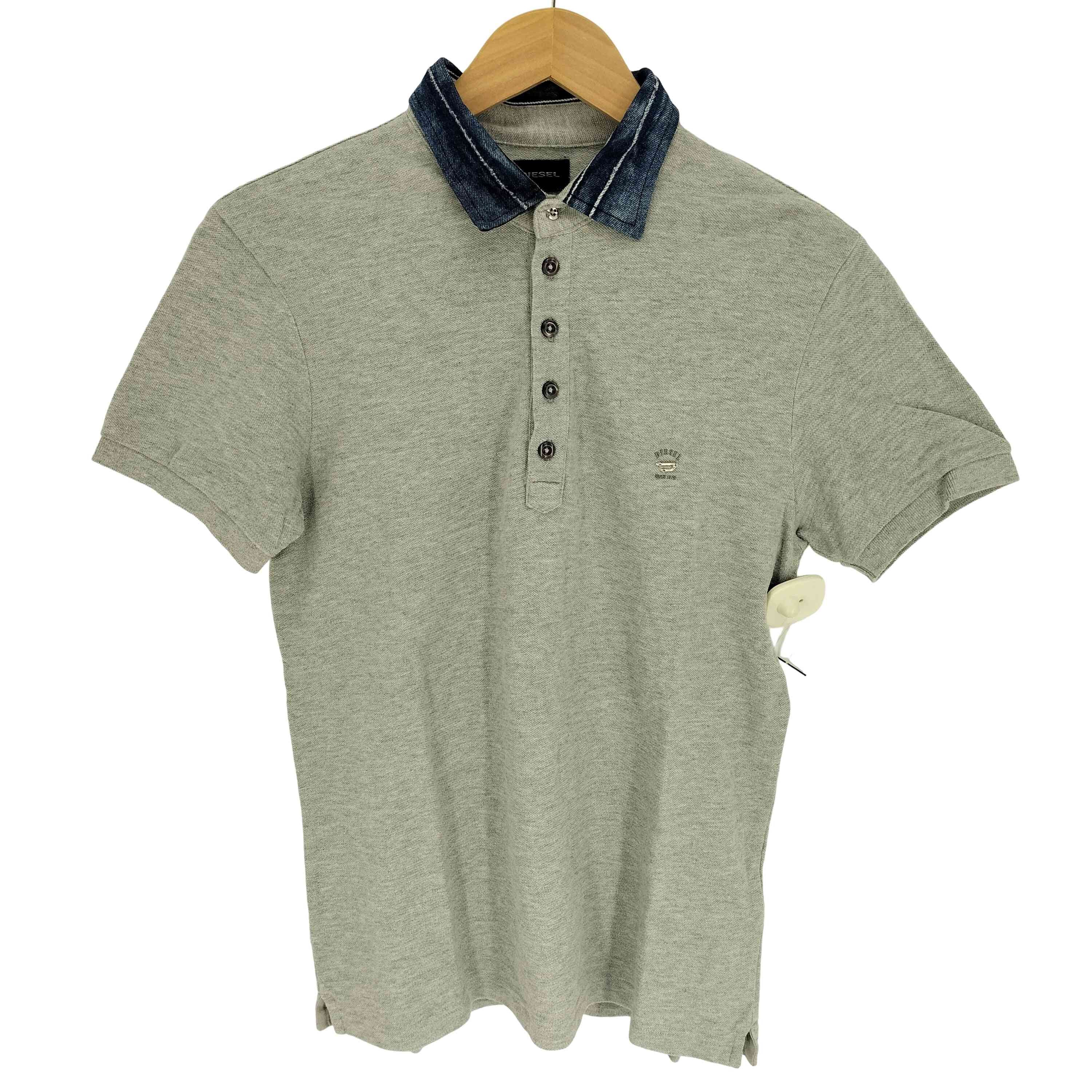 デニム切替 ワンポイントポロシャツ【1140165985398】