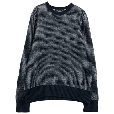 古着 ノーティカ NAUTICA 総柄 コットンニットセーター メンズL相当/eaa609341