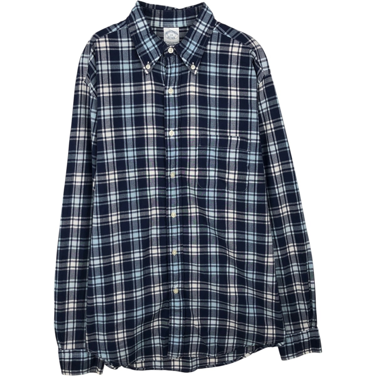 古着 ブルックスブラザーズ Brooks Brothers 1818 長袖 ボタンダウンチェックシャツ メンズL相当/eaa643331